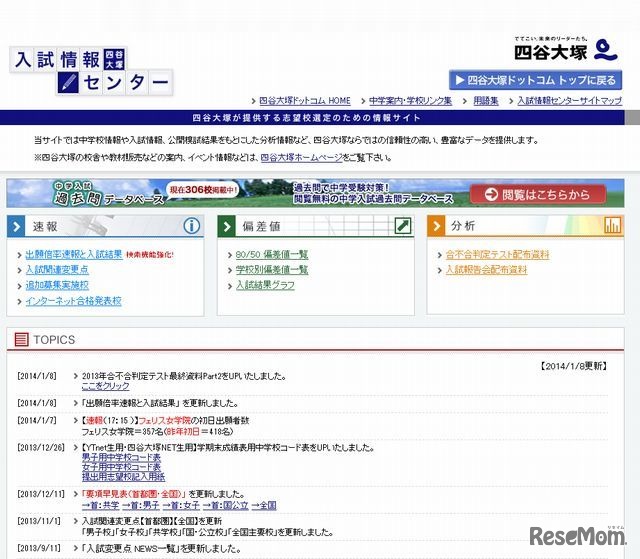 四谷大塚「入試情報センター」