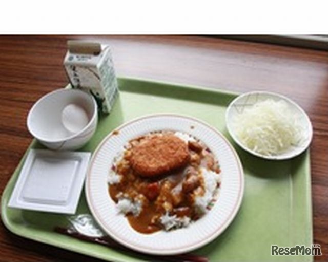 酪農学園大学で提供された「コロッケカレー＆キャベツ盛り放題」