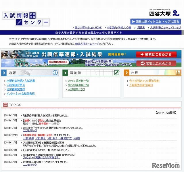 四谷大塚の入試情報センター