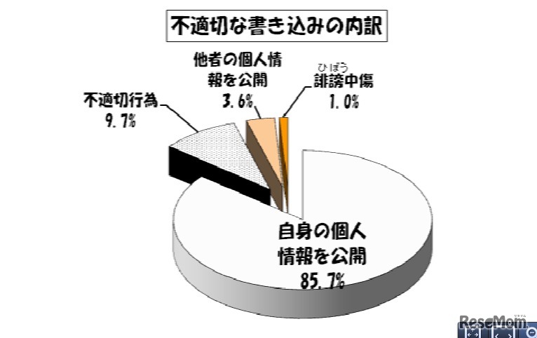 不適切な書込みの内訳