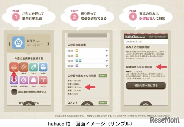 hahako柏・画面イメージ