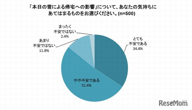 雪による帰宅への影響に対する気持ち