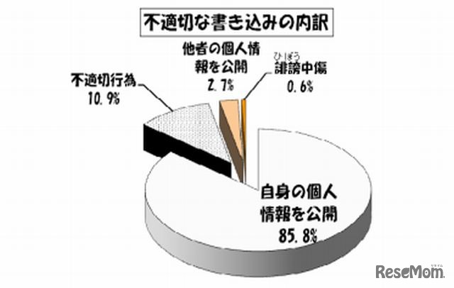 不適切な書込みの内訳
