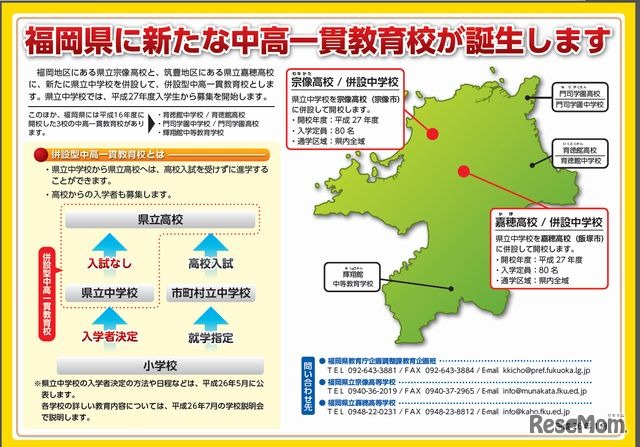 新たに開校する中高一貫教育校について