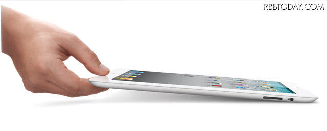 MacBook Proなどで採用されているユニボディ構造によりiPadより33％薄くなった MacBook Proなどで採用されているユニボディ構造によりiPadより33％薄くなった