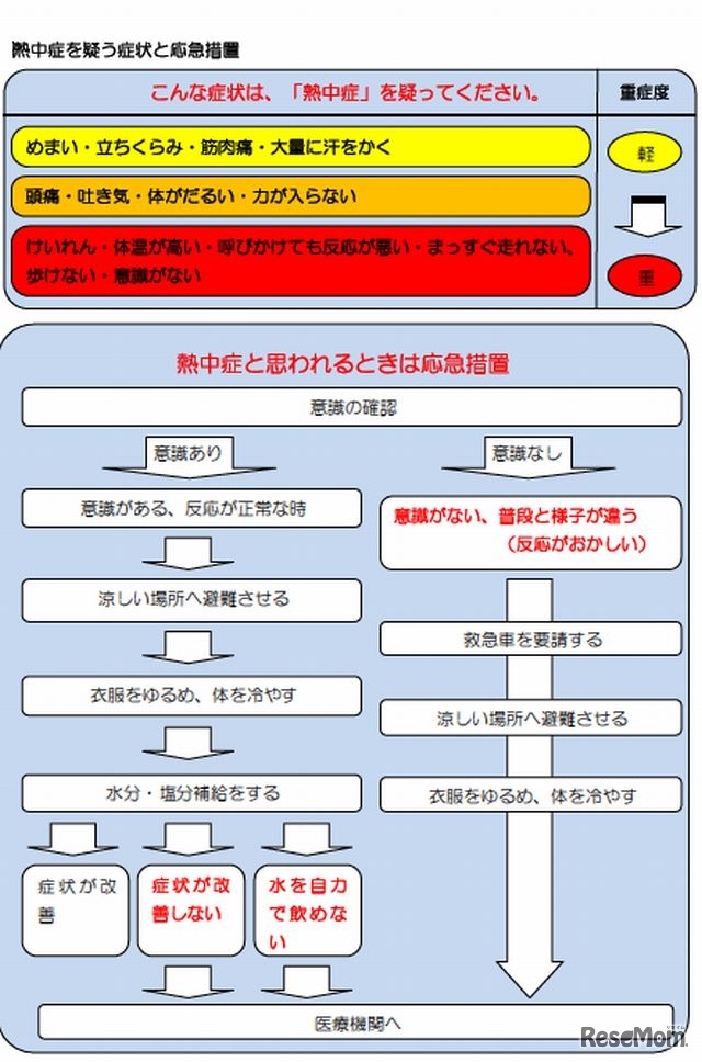 熱中症を疑う症状と応急措置