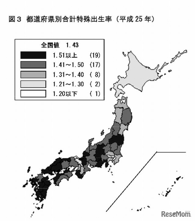 都道府県別合計特殊出生率