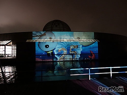 本館壁面への投影イメージ