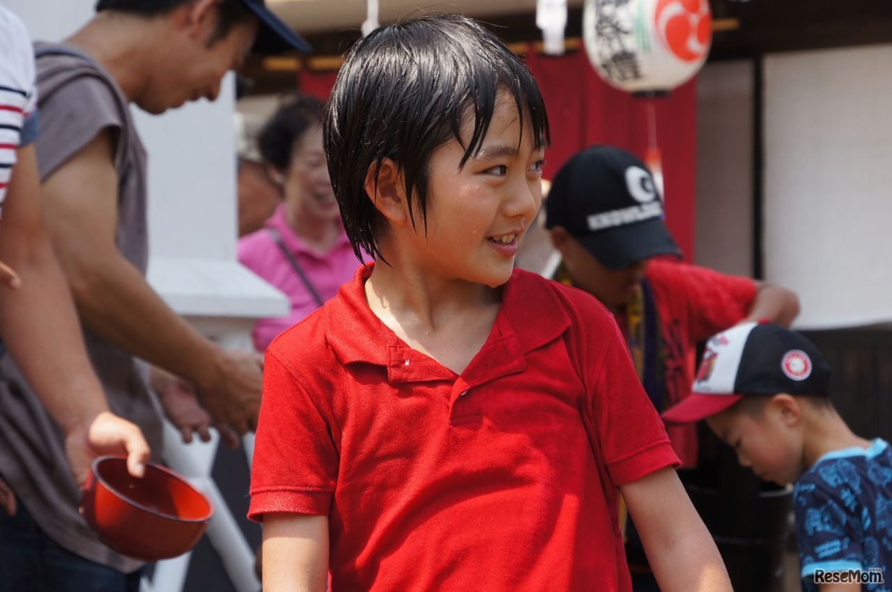 びしょ濡れになって楽しんだ黎くん