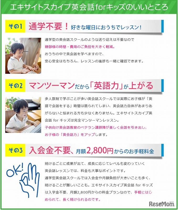 エキサイト　スカイプ英会話 for キッズのいいところ