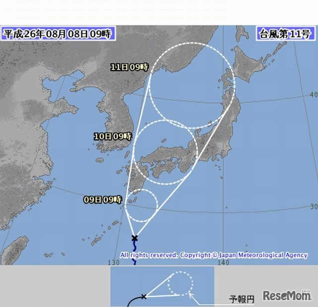 暴風域に入る確率