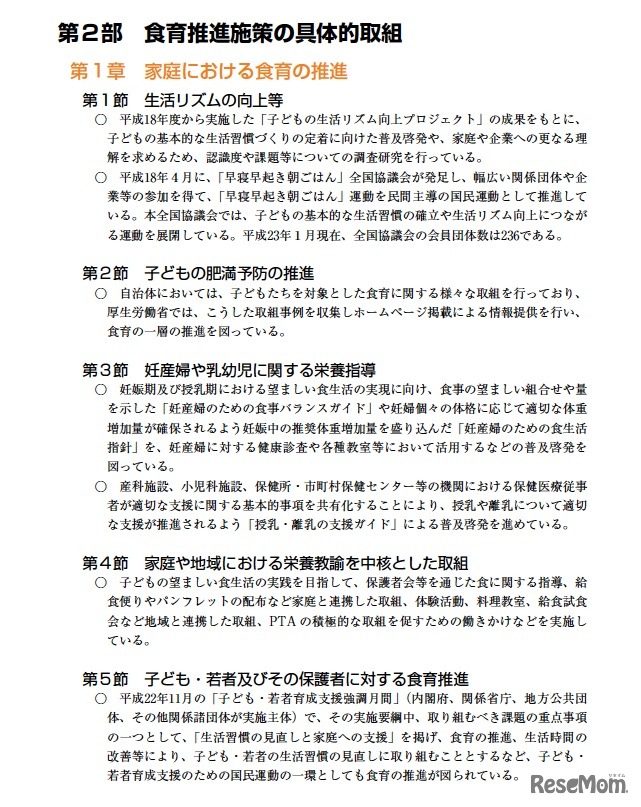 第2部食育推進施策の具体的取組