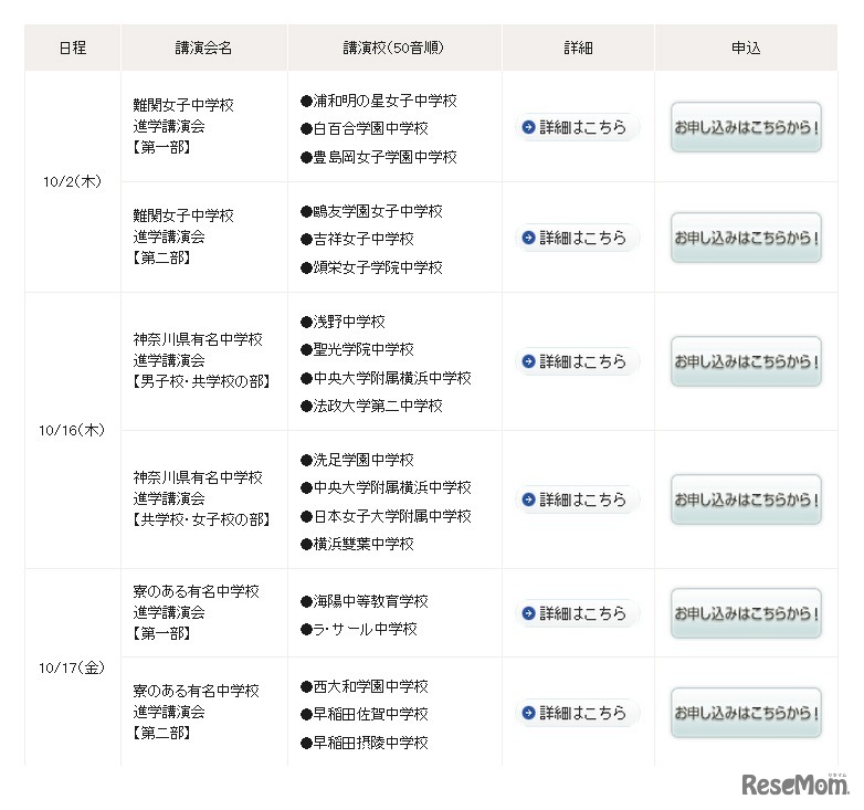 有名中学校進学講演会