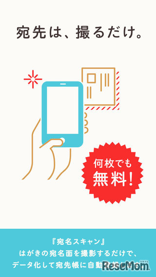 宛名を撮影するとデータが登録される