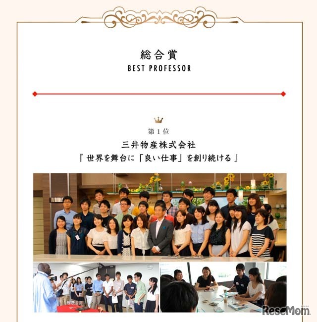 総合賞第1位三井物産