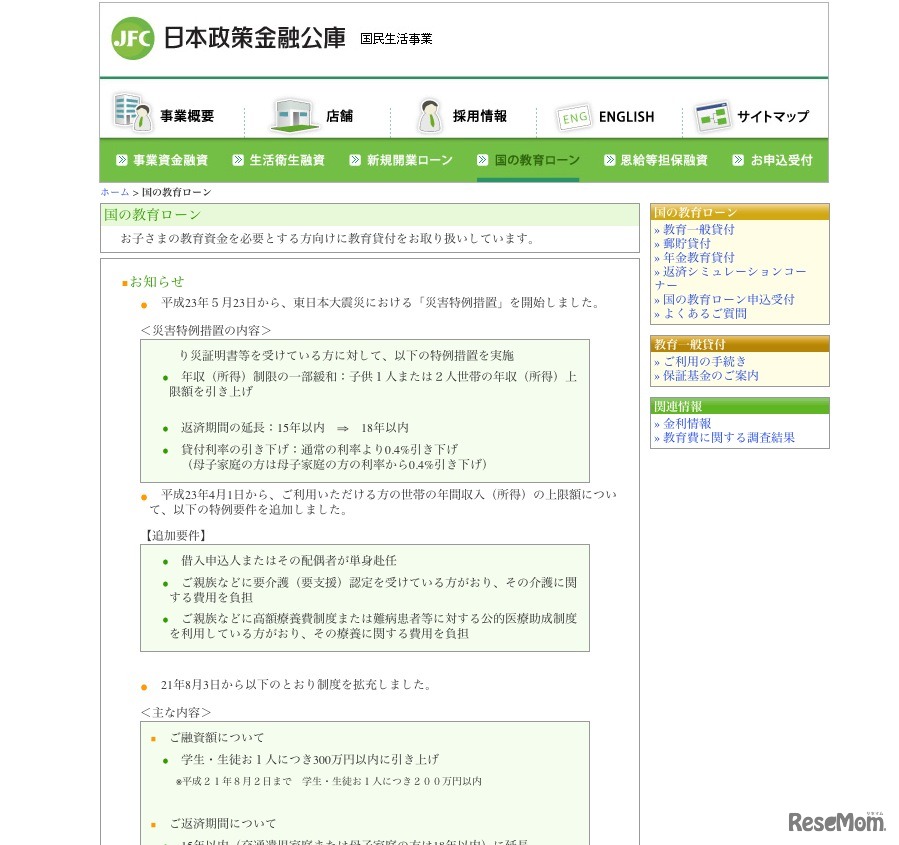 国の教育ローン