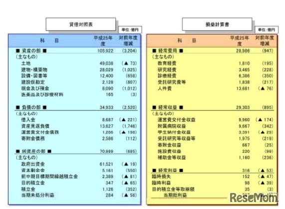 主要な財務諸表の概要