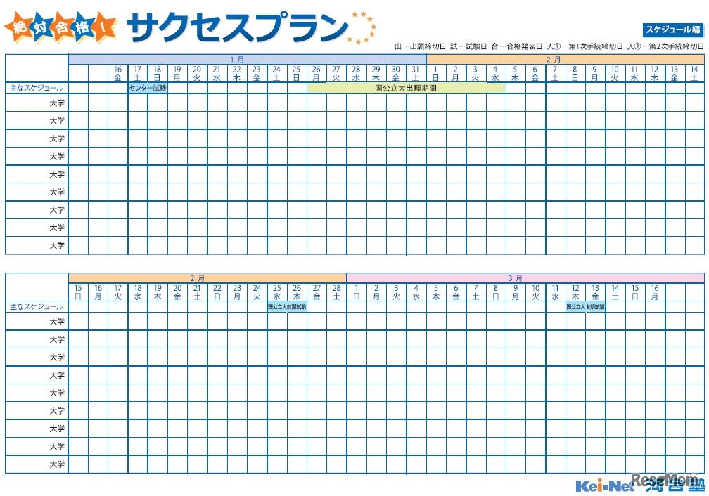 サクセスプラン～スケジュール編～