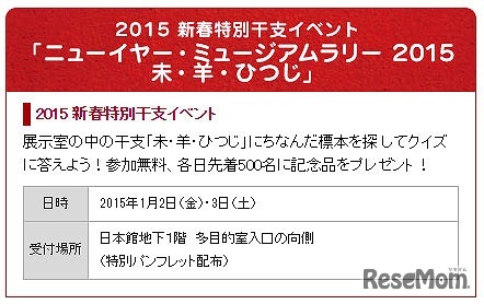 かはくで楽しむ冬休み　イベント内容