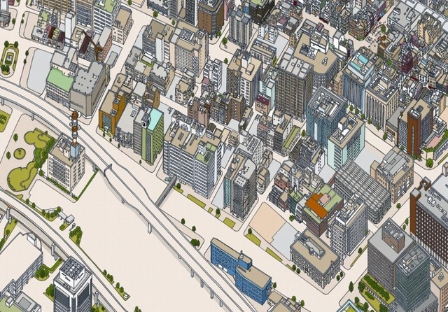 鳥瞰図絵師、青山大介さんの鳥瞰図、神戸市メリケン波止場