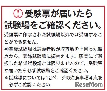 入学試験要項より