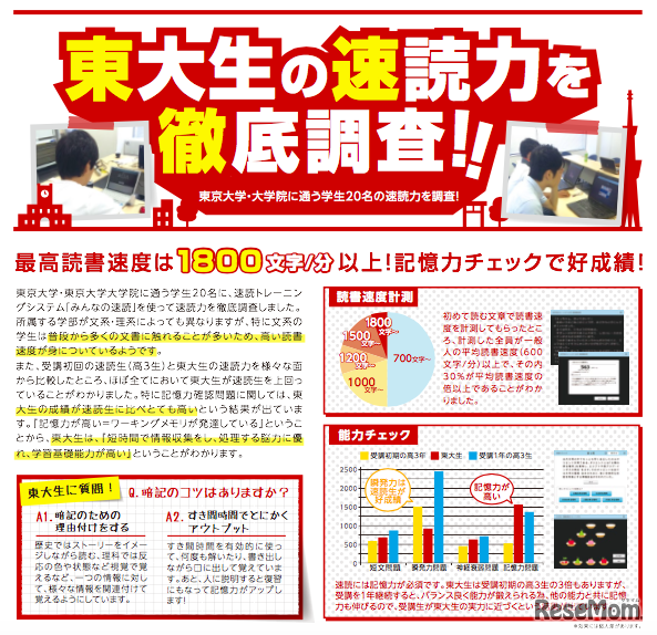 東大生の速読力徹底調査結果