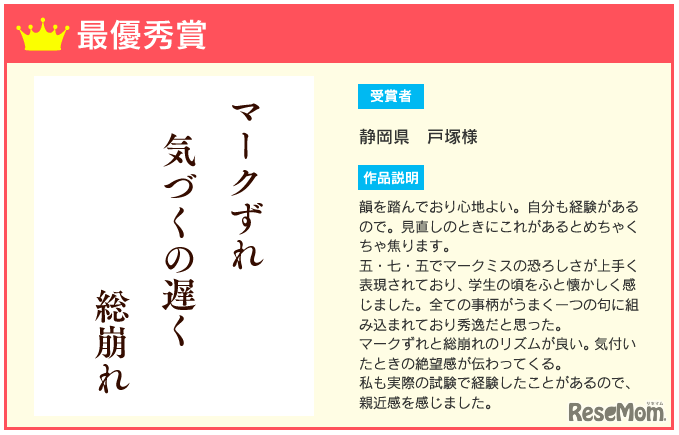 最優秀賞に選ばれた作品