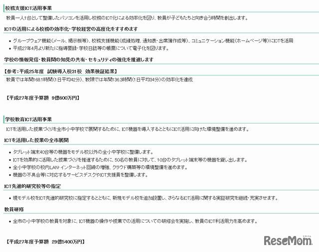 校務支援・学校教育へのICT活用事業