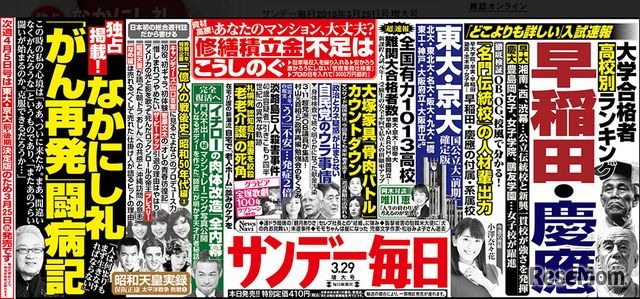 サンデー毎日（3月29日増大号）の中吊り
