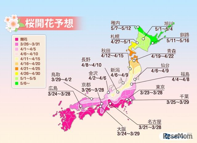 桜開花予想