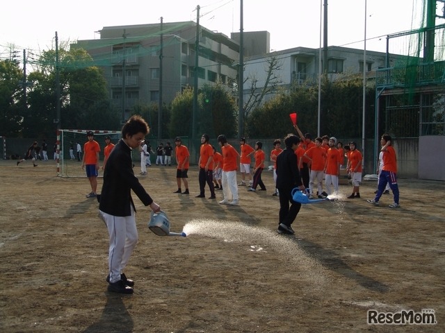 運動会準備はすべて生徒によって行われる