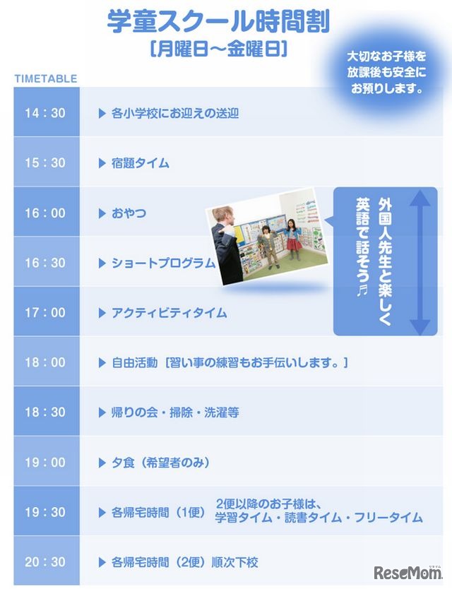 時間割（一例）