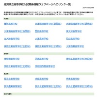 【高校受験2027】滋賀県立高、入試情報リンク一覧を公開 画像