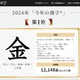 今年の漢字、2024年は「金」5回目の選出 画像