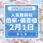 【中学受験2025】人気難関校倍率（2/1版）4模試偏差値 画像