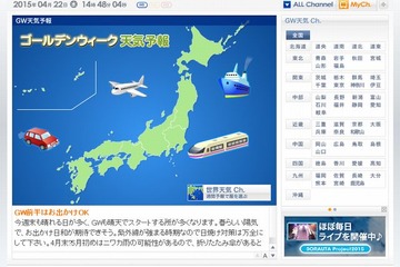 【GW】前半は全国的に晴れ、にわか雨に注意 画像