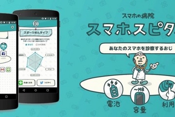 「スマホおじさん」があなたを診断、スマホ依存予防・改善アプリ 画像