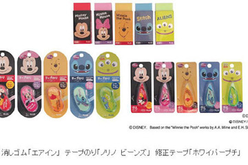 プラス、消しゴムなど定番3文具…数量限定ディズニーデザイン発売 画像