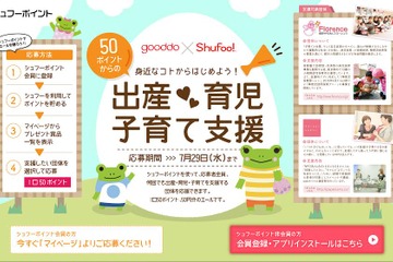 ポイントで出産や育児、子育てを応援…Shufoo!新プロジェクト 画像