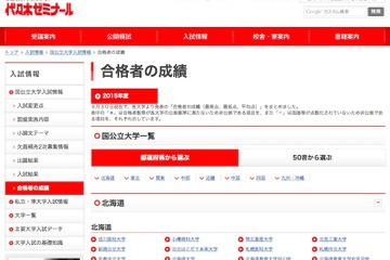 【大学受験】代ゼミ、2015年度国公立大合格者の成績公開 画像