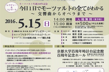 1日でモーツァルトのすべてを堪能…京都大学・京芸大5/15 画像