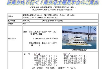 東京湾を海から見学…視察船「新東京丸」で行く東京港土曜見学会 画像