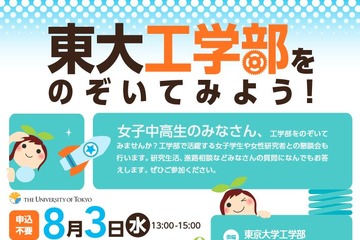 【夏休み2016】東大工学部をのぞいてみよう、現役学生や研究者が登壇8/3 画像