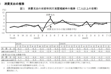 教育費、3か月連続の実質減少…7月の家計調査 画像