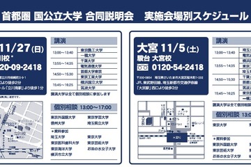 首都圏の国公立大学合同説明会、千葉・大宮など6会場で11/3より 画像