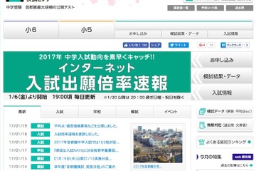 【中学受験2018】首都圏模試（1/15）小5志望校別度数分布表…開成62.4・桜蔭57.7ほか 画像