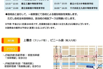 都立・区立など7校が参加「公立・私立中高一貫校合同説明会」10/23 画像
