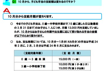 厚労省、10月からの子ども手当について…申請が必要に 画像