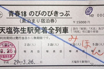 北海道・天塩弥生駅「青春18のびのびきっぷ」3/27より発売 画像