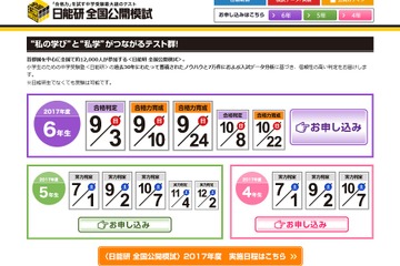 【中学受験2018】日能研、小6対象「合格判定テスト」9/3申込受付中 画像